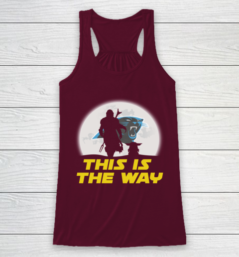 Carolina Panthers NFL Football Star Wars Yoda And Mandalorian This Is The Way Racerback Tank 2