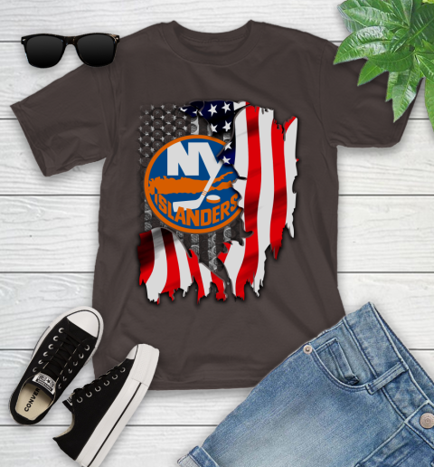 New York Islanders NHL Hockey American Flag Youth T-Shirt 7