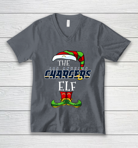 Los Angeles Chargers Christmas ELF Funny NFL V-Neck T-Shirt 4