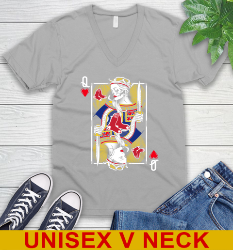 MLB Baseball Boston Red Sox The Queen Of Hearts Card Shirt V-Neck T-Shirt 3