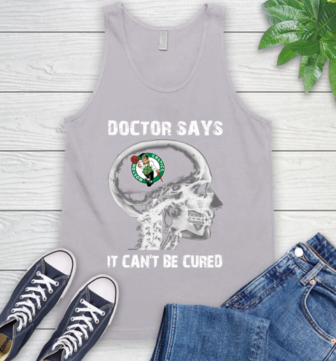 NBA Boston Celtics Basketball Skull It Can't Be Cured Shirt Tank Top 3