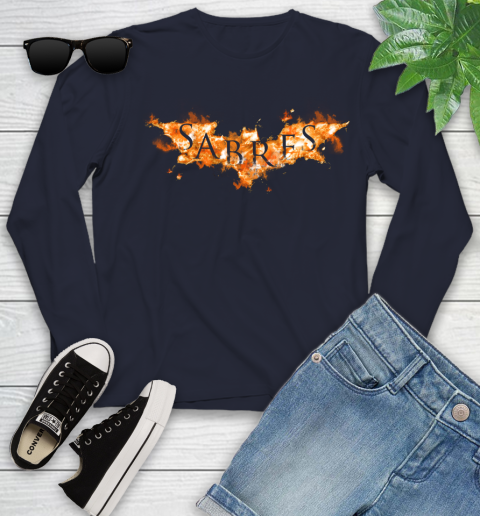NHL Buffalo Sabres Batman Logo DC Hockey Sports Shirts Youth Long Sleeve 2
