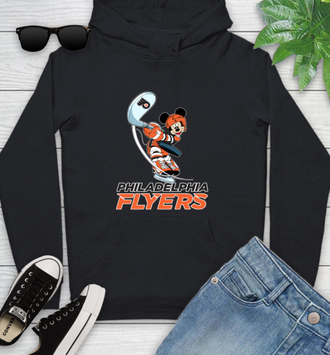 NHL Hockey Philadelphia Flyers Cheerful Mickey Mouse Shirt Youth Hoodie