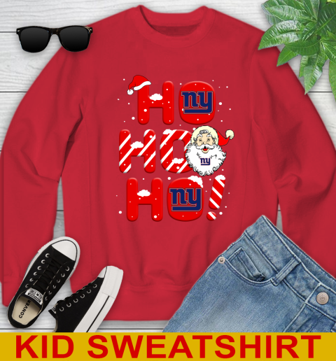 New York Giants NFL Football Ho Ho Ho Santa Claus Merry Christmas Shirt Youth Sweatshirt 7