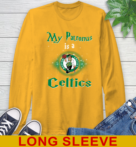 NBA Basketball Harry Potter My Patronus Is A Boston Celtics Long Sleeve T-Shirt 2