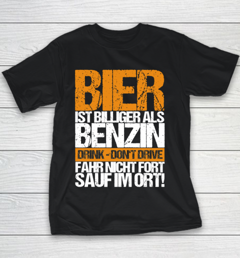 Beer Lover Funny Shirt Beer Cheaper Than Gasoline Drinking Alcohol Drinking Party Saying Youth T-Shirt