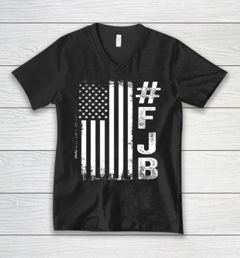 FJB Fuck Joe Biden American Flag V-Neck T-Shirt