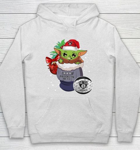 Brooklyn Nets Christmas Baby Yoda Star Wars Funny Happy NBA Hoodie