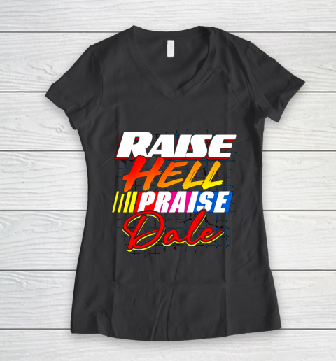 Raise Hell Praise Dale Vintage Women's V-Neck T-Shirt 6
