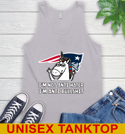 New England Patriots NFL Football Unicorn I'm Not Anti Hater I'm Anti Bullshit Tank Top 4