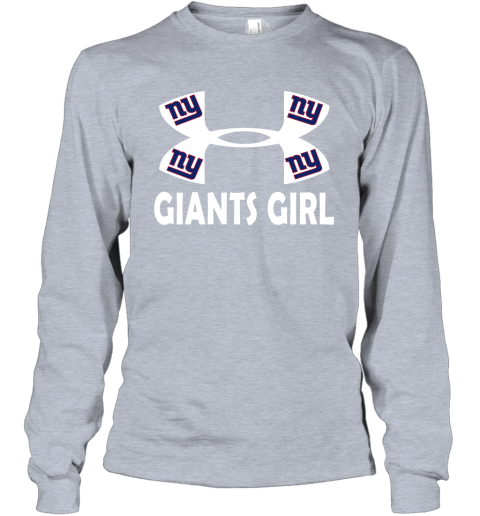 NFL New York Giants Girl Under Armour Football Sports uMGKAv7CRTF long sleeve tee 14 95 151514 front sport grey