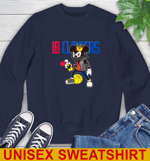 LA Clippers NBA Basketball Mickey Peace Sign Sports Sweatshirt 3