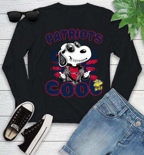 NFL Football New England Patriots Cool Snoopy Shirt Youth Long Sleeve