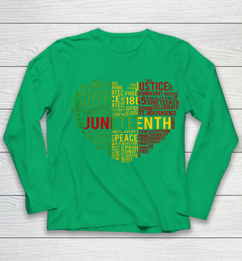 Juneteenth Heart Black History Afro American African Freedom Youth Long Sleeve 4