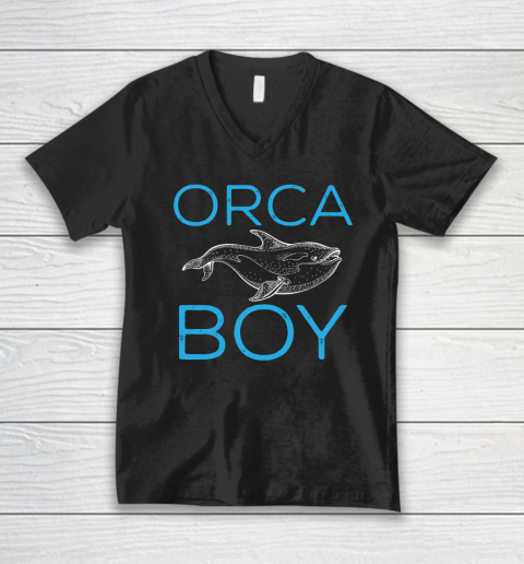 Funny Orca Lover Graphic for Boys Men Kids Whale V-Neck T-Shirt