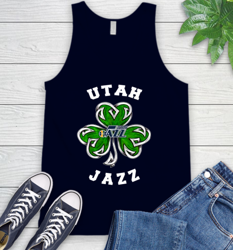 NBA Utah Jazz Three Leaf Clover St Patrick's Day Basketball Sports Tank Top 2