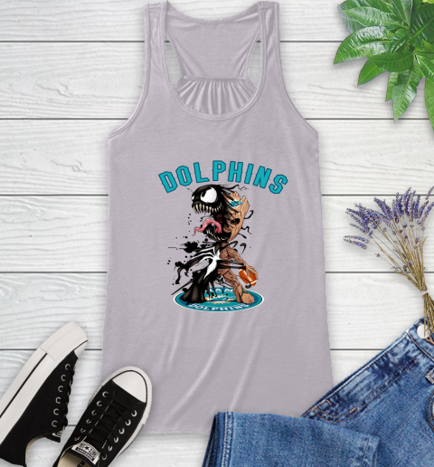 NFL Miami Dolphins Football Venom Groot Guardians Of The Galaxy Racerback Tank 5