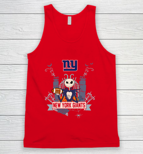 NFL New York Giants Football Jack Skellington Halloween Tank Top 5