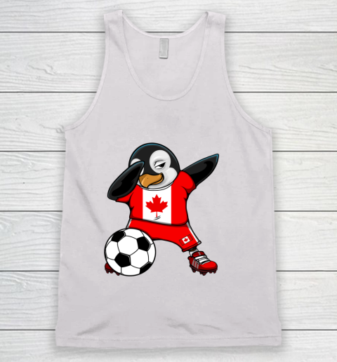 Dabbing Penguin Canada Soccer Fans Jersey Football Lovers Tank Top
