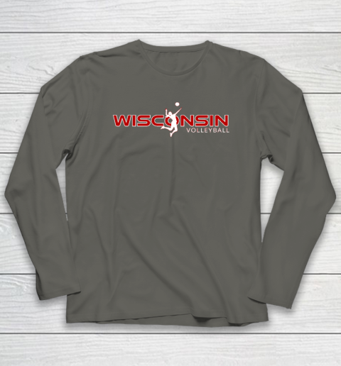 Wisconsin Volleyball Shirt WI Court Game The Badger State Souvenir Long Sleeve T-Shirt 4