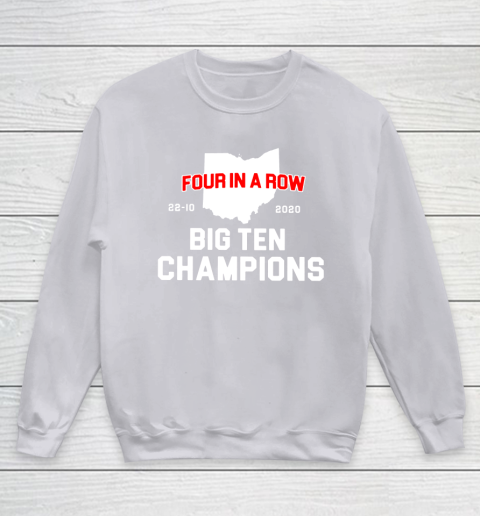 Big Ten Champions Four in a Row 2020 Youth Sweatshirt 3