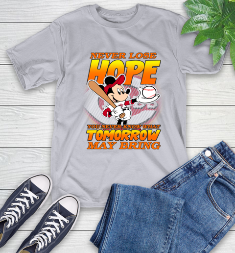Cincinnati Reds MLB Baseball Mickey Disney Never Lose Hope T-Shirt 6