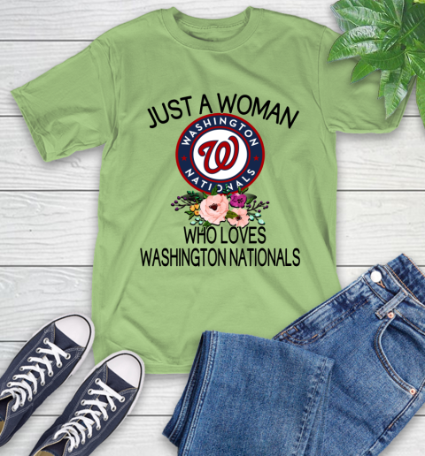 MLB Just A Woman Who Loves Washington Nationals Baseball Sports T-Shirt 9