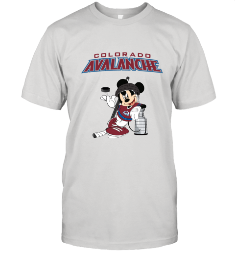 Mickey Colorado Avalanche With The Stanley Cup Hockey NHL Unisex Jersey Tee