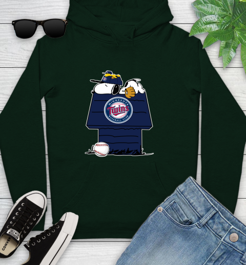 MLB Minnesota Twins Snoopy Woodstock The Peanuts Movie Baseball T Shirt Youth Hoodie 13
