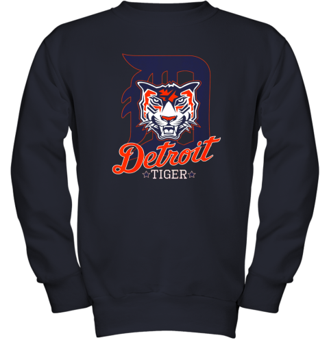 db96 tiger mascot distressed detroit baseball t shirt new youth sweatshirt 47 front navy