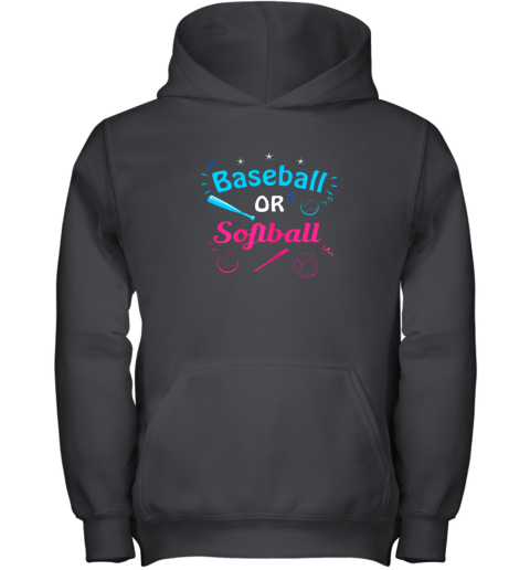 Baseball Or Softball Annoucement Gender Reveal Pink Or Blue Youth Hoodie