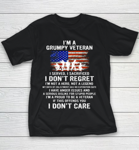 Veteran Shirt I Am A Grumpy Veteran Proud To Be Veteran Youth T-Shirt