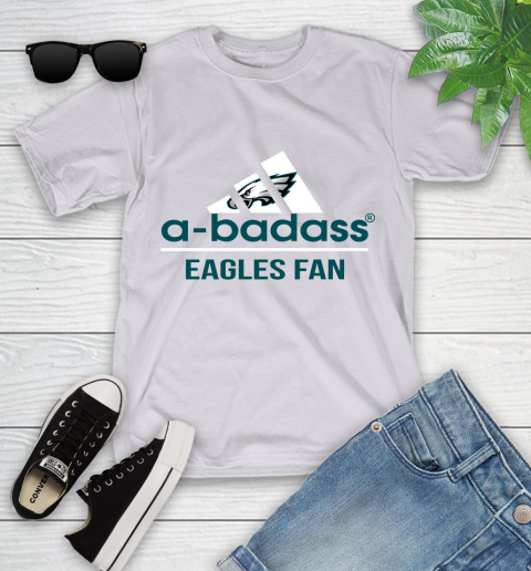 NFL A Badass Philadelphia Eagles Fan Adidas Football Sports Youth T-Shirt 4