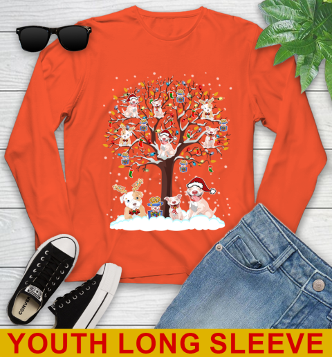 Pitbull dog pet lover light christmas tree shirt 119