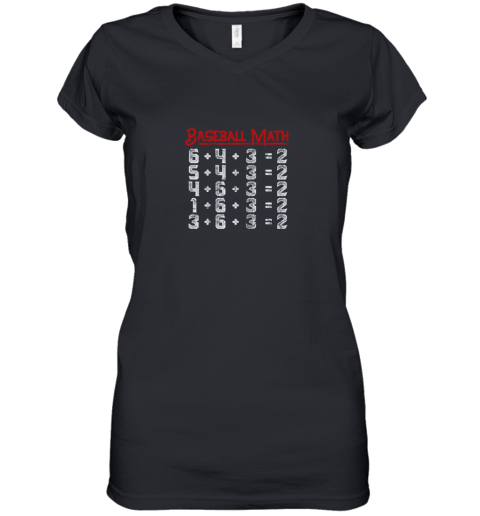 Baseball Math Double Play Women's V-Neck T-Shirt