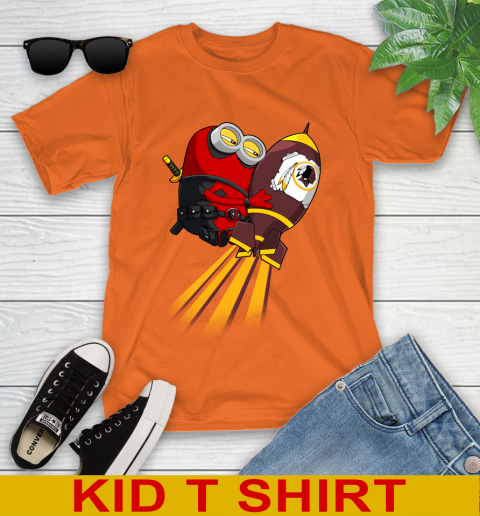 NFL Football Washington Redskins Deadpool Minion Marvel Shirt Youth T-Shirt 8