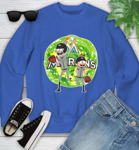 MLB Miami Marlins Rick And Morty Baseball Sports Youth Sweatshirt 8