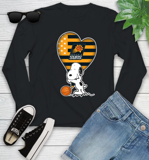 Phoenix Suns NBA Basketball The Peanuts Movie Adorable Snoopy Youth Long Sleeve 2