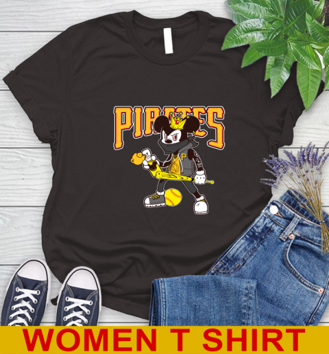 Pittsburgh Pirates MLB Baseball Mickey Peace Sign Sports Women's T-Shirt 8