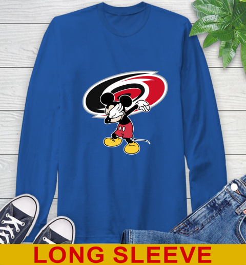 Carolina Hurricanes NHL Hockey Dabbing Mickey Disney Sports Long Sleeve T-Shirt 9