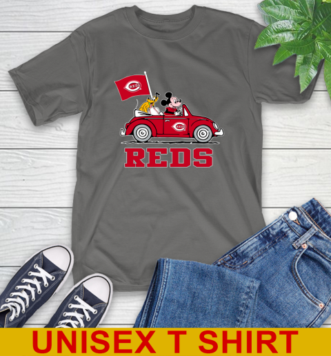 MLB Baseball Cincinnati Reds Pluto Mickey Driving Disney Shirt T-Shirt 8
