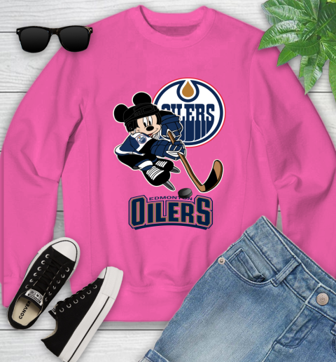 NHL Edmonton Oilers Mickey Mouse Disney Hockey T Shirt Youth Sweatshirt 7