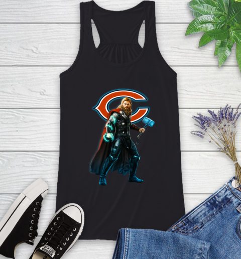 NFL Thor Avengers Endgame Football Chicago Bears Racerback Tank - Image 3