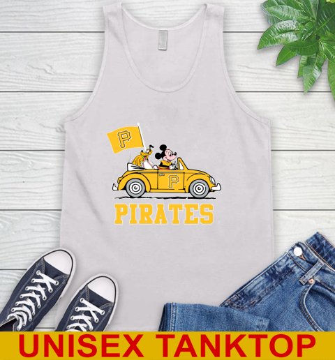 MLB Baseball Pittsburgh Pirates Pluto Mickey Driving Disney Shirt Tank Top