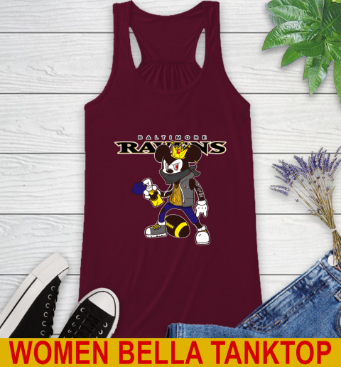 Baltimore Ravens NFL Football Mickey Peace Sign Sports Racerback Tank 3