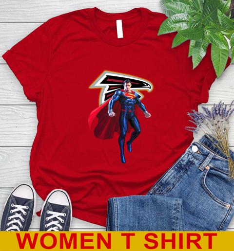 NFL Superman DC Sports Football Atlanta Falcons Women's T-Shirt 10