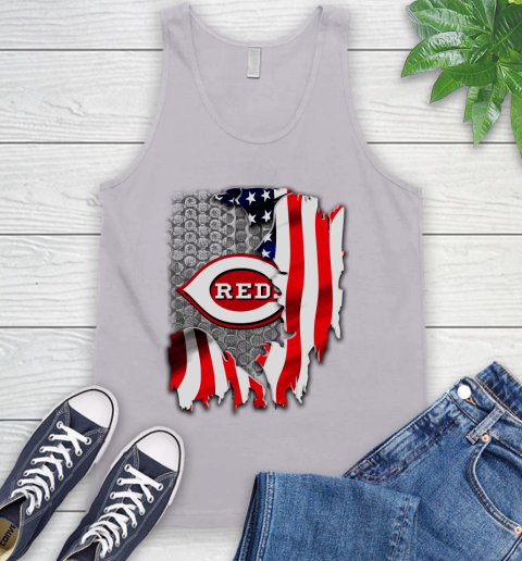 Cincinnati Reds MLB Baseball American Flag Tank Top 3
