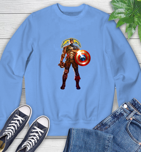NFL Captain America Marvel Avengers Endgame Football Sports Los Angeles Chargers Sweatshirt 11
