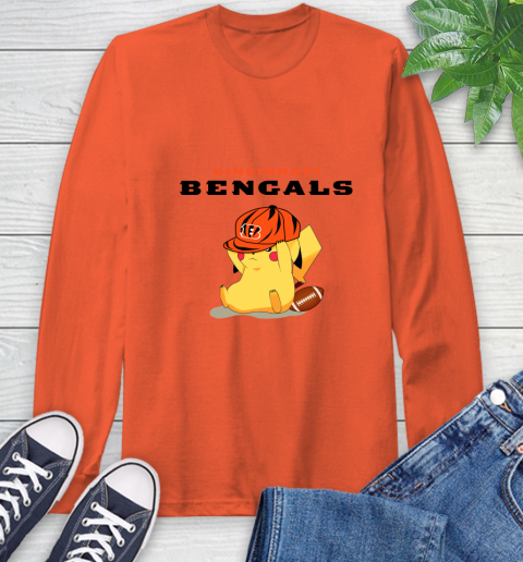 NFL Pikachu Football Sports Cincinnati Bengals Long Sleeve T-Shirt 5