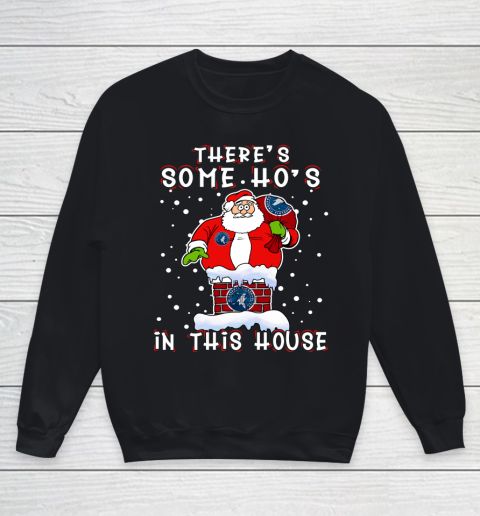 Minnesota Timberwolves Christmas There Is Some Hos In This House Santa Stuck In The Chimney NBA Youth Sweatshirt